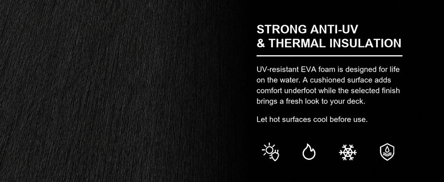 FOCEAN Black Brushed EVA Boat Flooring — uv product detail