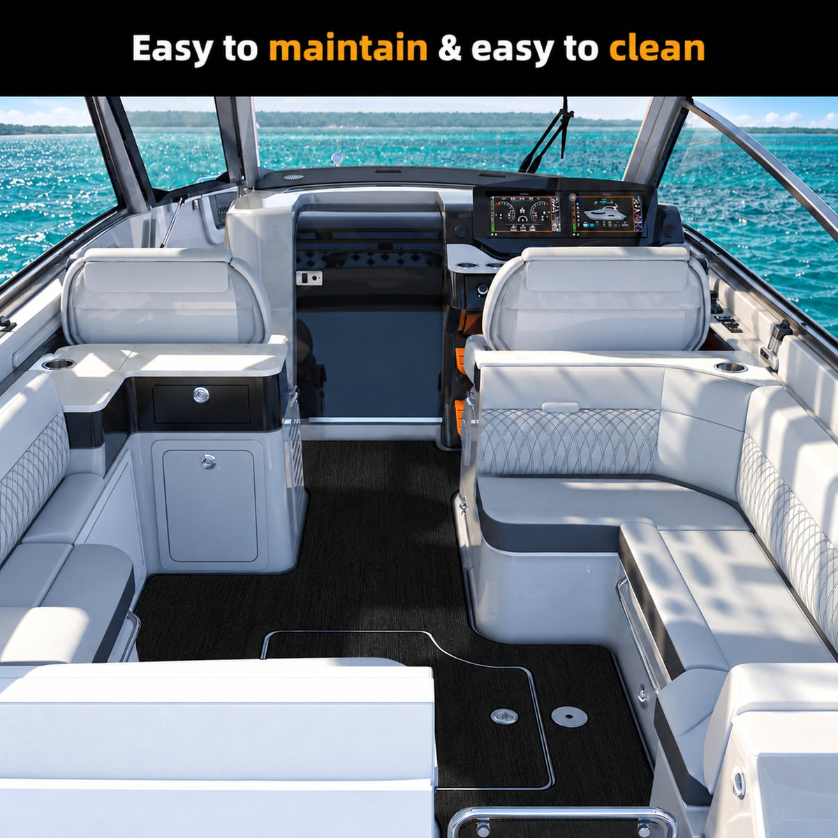 FOCEAN Black Brushed EVA Boat Flooring — gallery-5