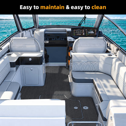 FOCEAN Dark Grey Black Brushed EVA Boat Flooring — gallery-5