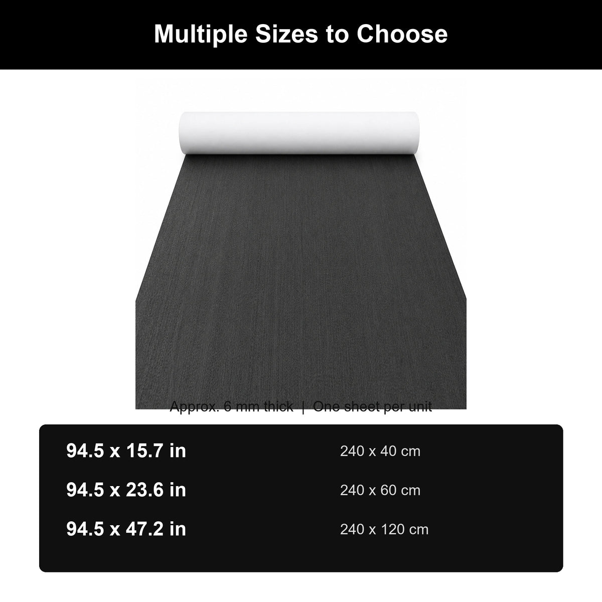 FOCEAN Dark Grey Black Brushed EVA Boat Flooring — gallery-6