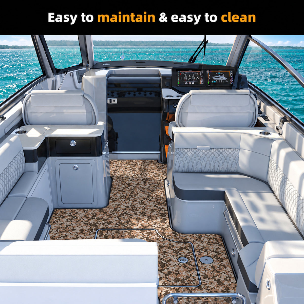 FOCEAN Gravel Camo Brushed EVA Boat Flooring — gallery-5