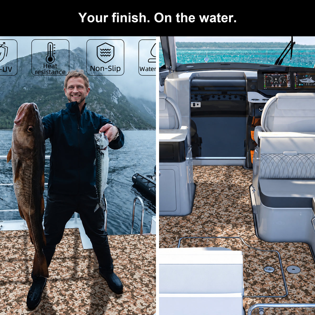 FOCEAN Gravel Camo Brushed EVA Boat Flooring — gallery-7