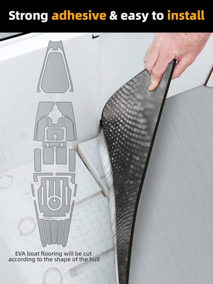 FOCEAN Grey Black Brushed EVA Boat Flooring — Amazon original product photo 3