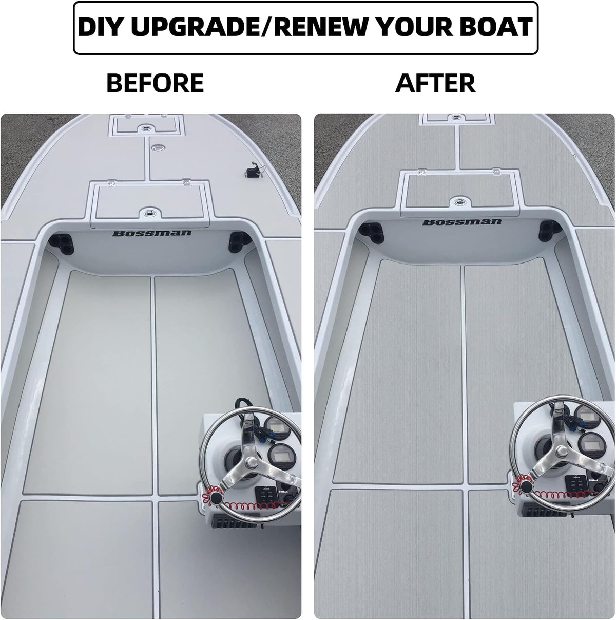 FOCEAN Grey Black Brushed EVA Boat Flooring — Amazon original product photo 7