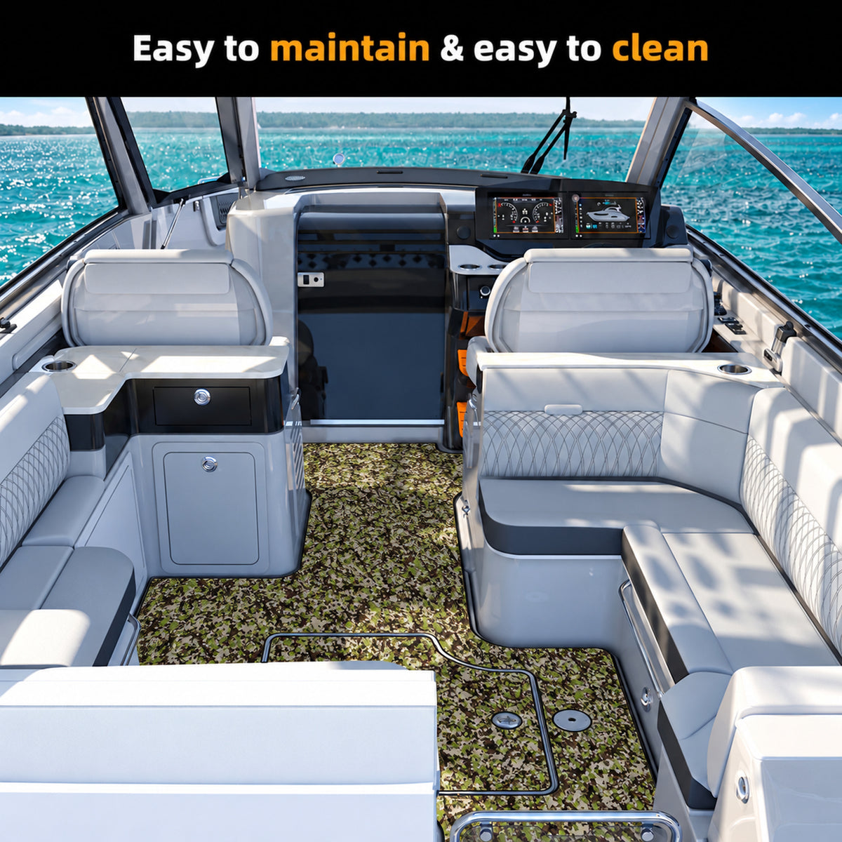 FOCEAN Jungle Camo Brushed EVA Boat Flooring — gallery-5