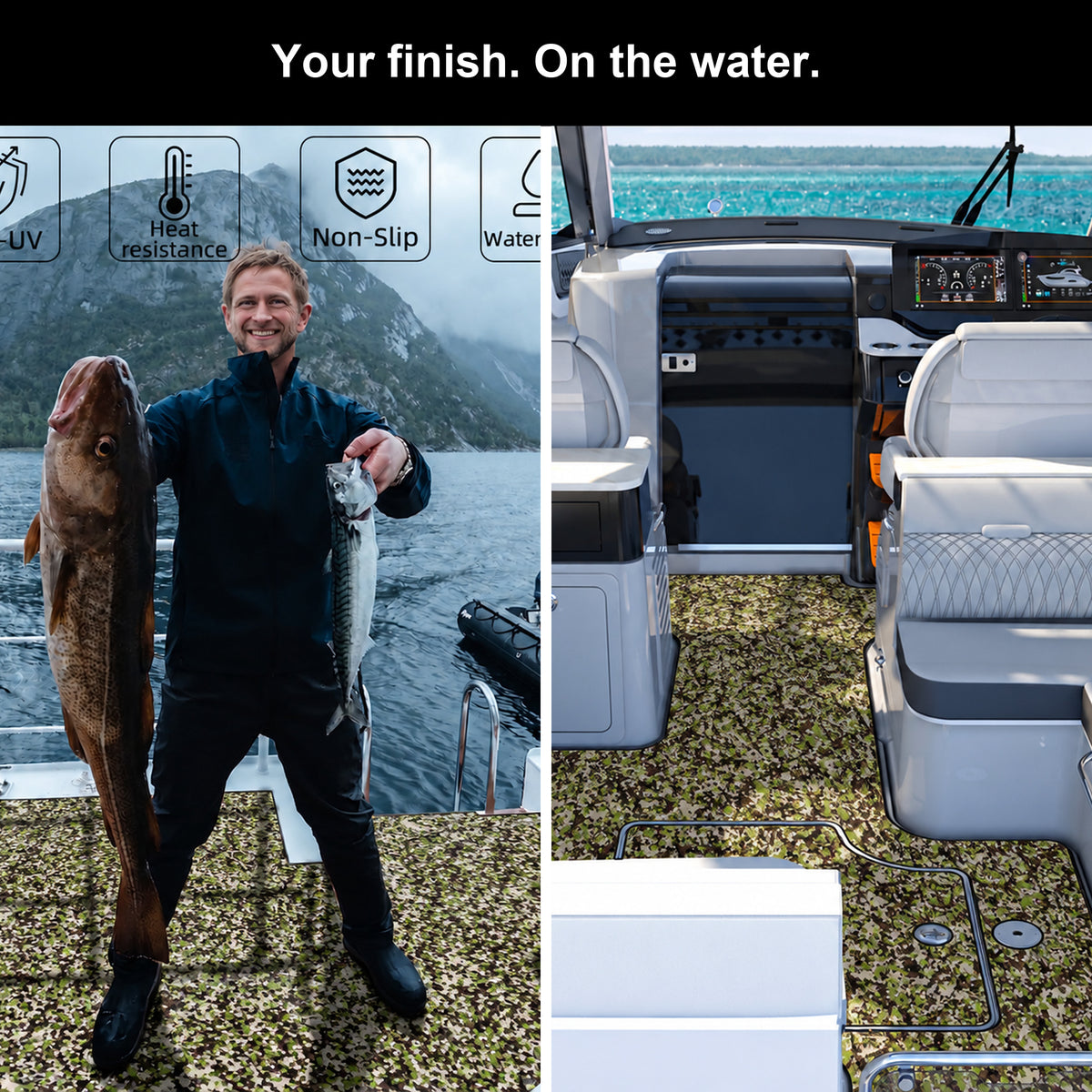 FOCEAN Jungle Camo Brushed EVA Boat Flooring — gallery-7