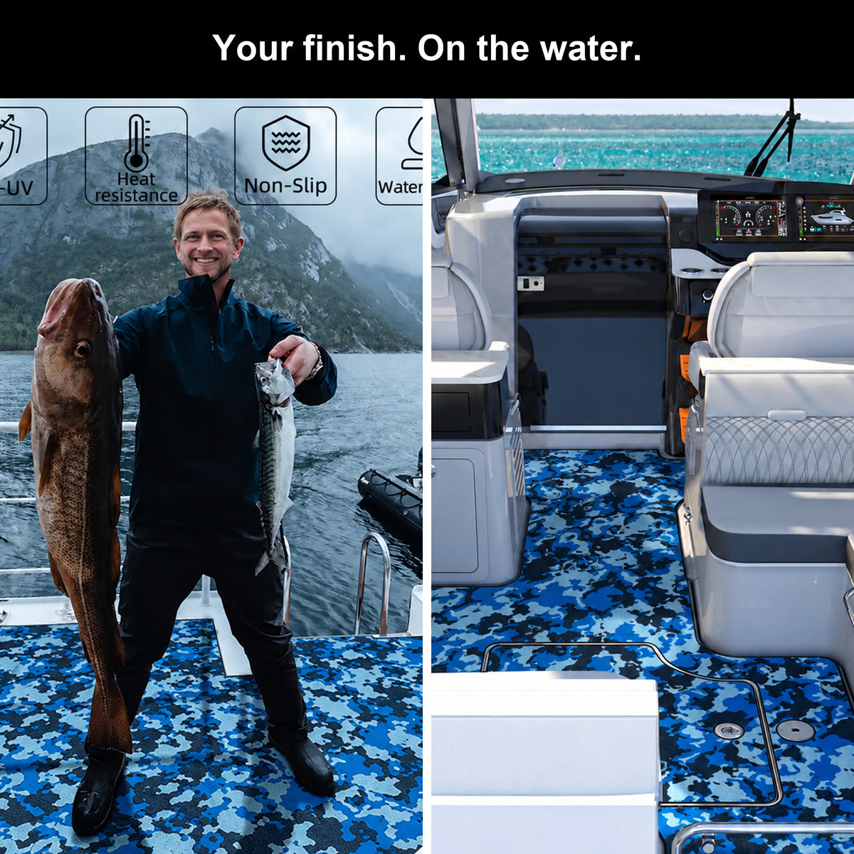 FOCEAN Ocean Camo Brushed EVA Boat Flooring — gallery-7