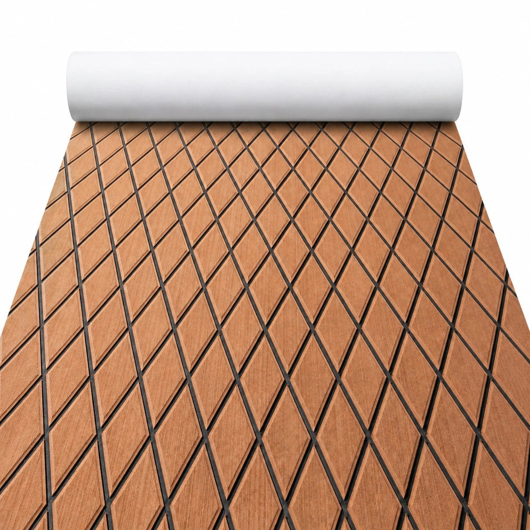 FOCEAN Brown Black Diamond EVA Boat Flooring — product color and surface view