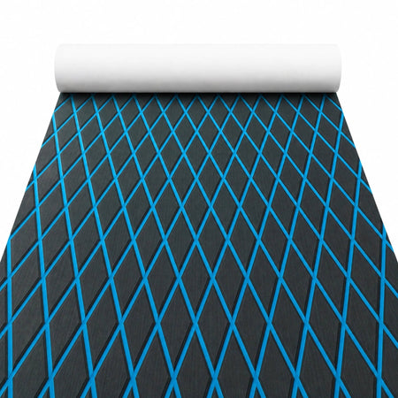 FOCEAN Dark Grey Blue Diamond EVA Boat Flooring — product color and surface view
