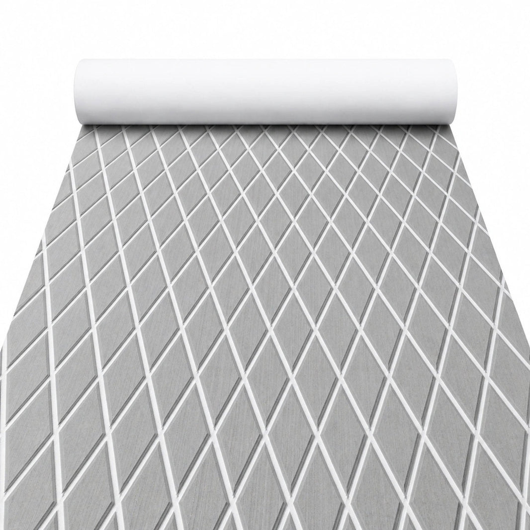 FOCEAN Grey White Diamond EVA Boat Flooring — product color and surface view