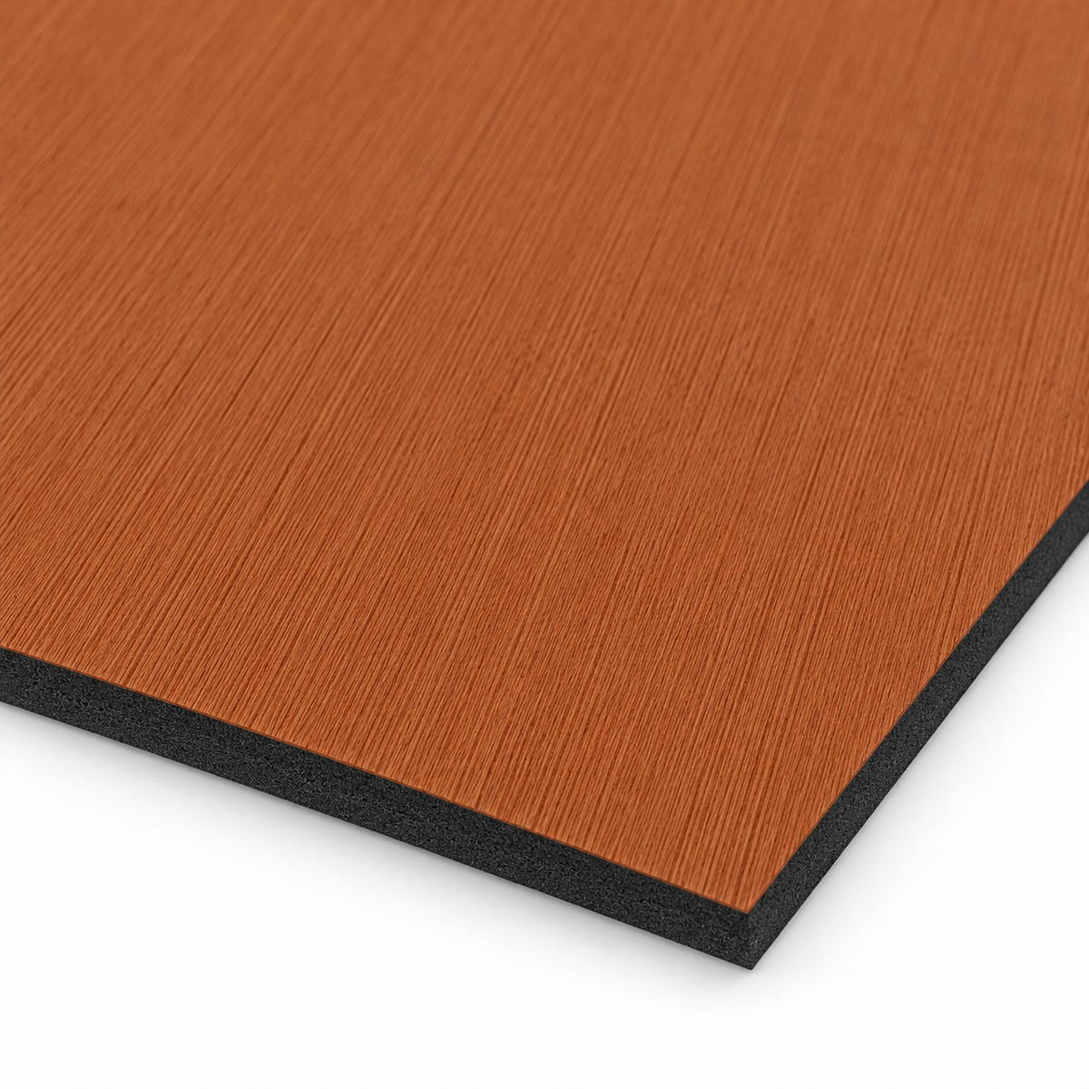 Brown solid brushed EVA flooring — surface texture and backing edge detail