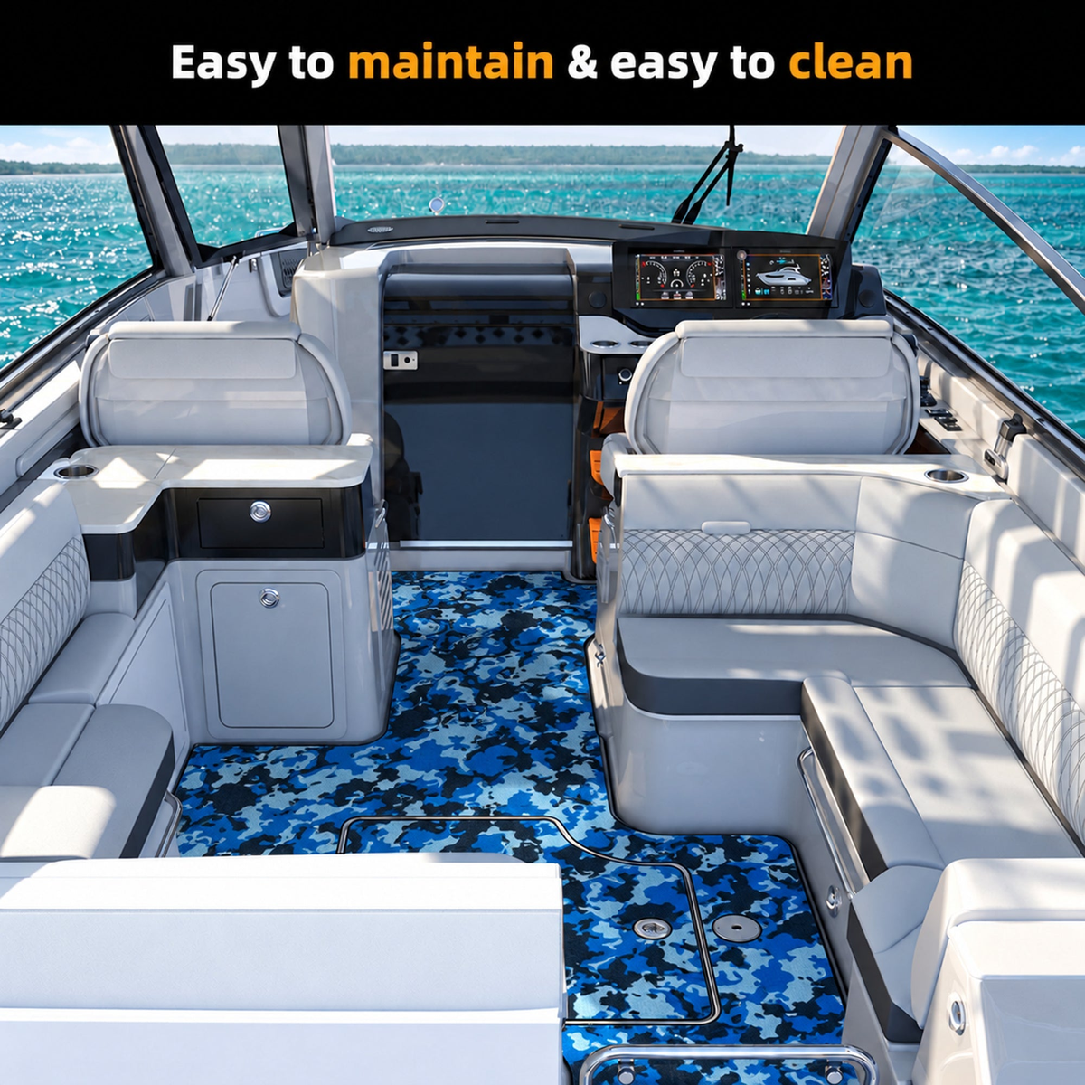Ocean camo brushed EVA flooring — product view