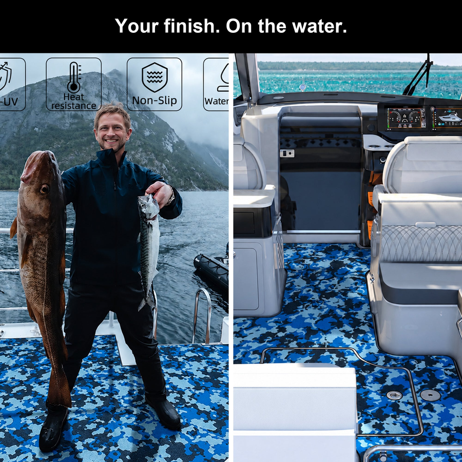 Ocean camo brushed EVA flooring — product view