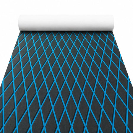 FoceanSport dark grey with blue lines diamond EVA boat flooring