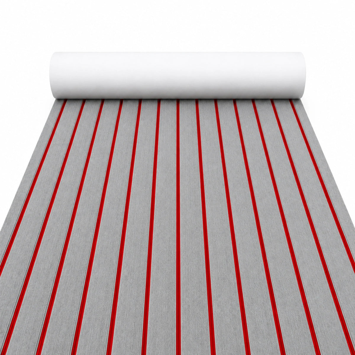 Grey red faux teak EVA flooring — white-background product view
