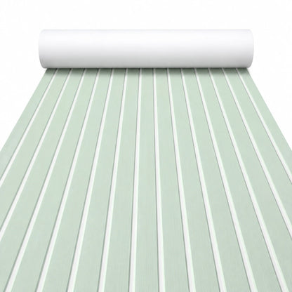 FOCEAN Glass Green White Stripe EVA flooring — white-background product image