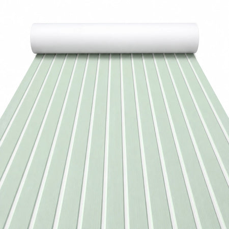 FOCEAN Glass Green White Stripe EVA flooring — white-background product image