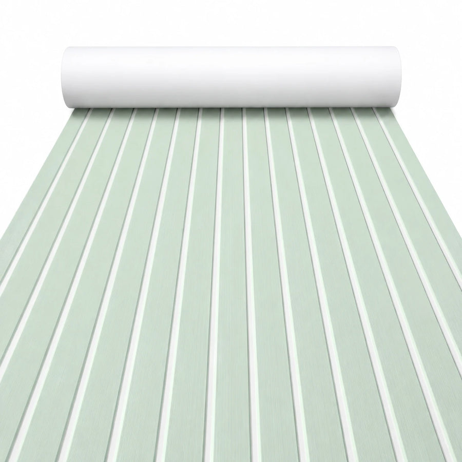 FOCEAN Glass Green White Stripe EVA flooring — white-background product image