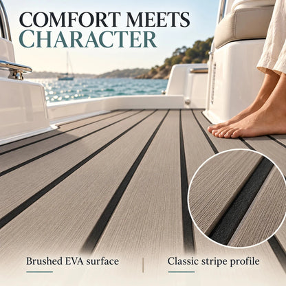 FOCEAN Muddy Grey Black Stripe EVA flooring — original detail 1
