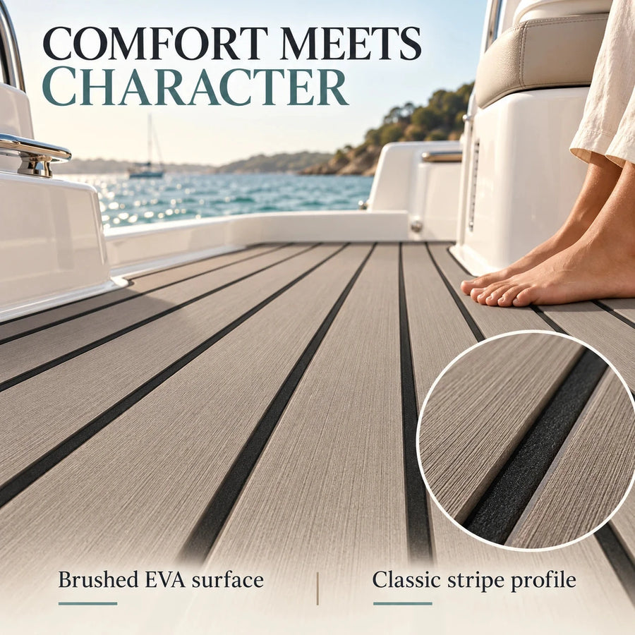 FOCEAN Muddy Grey Black Stripe EVA flooring — original detail 1