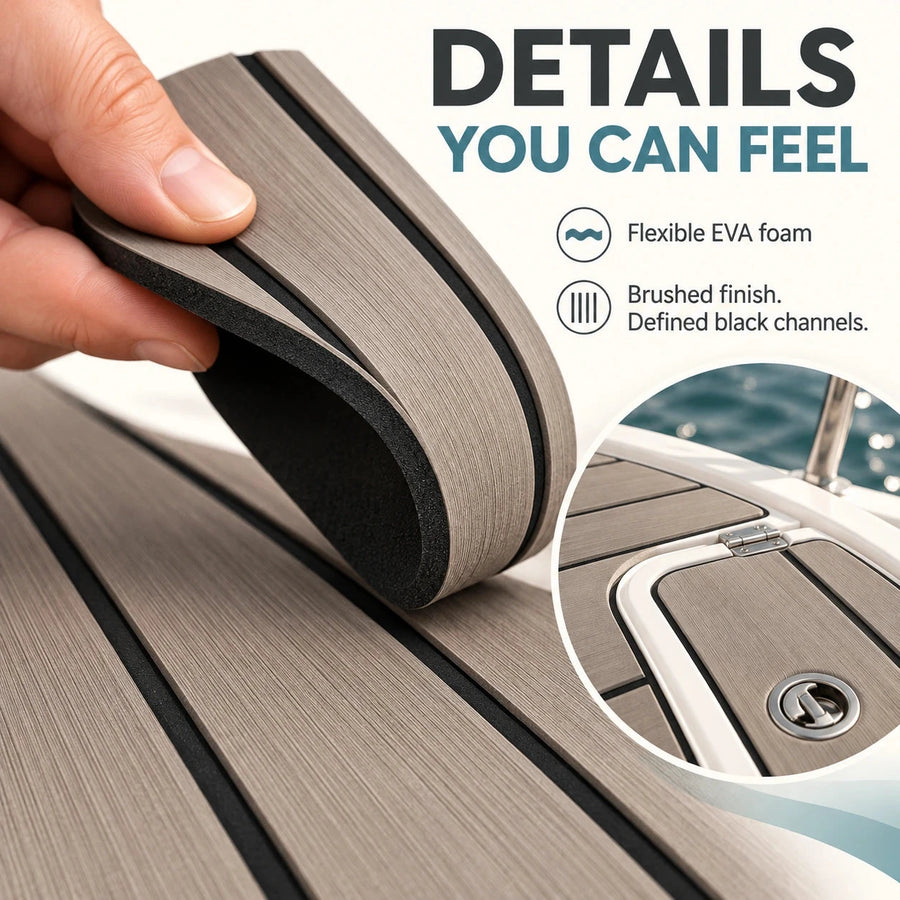 FOCEAN Muddy Grey Black Stripe EVA flooring — original detail 3