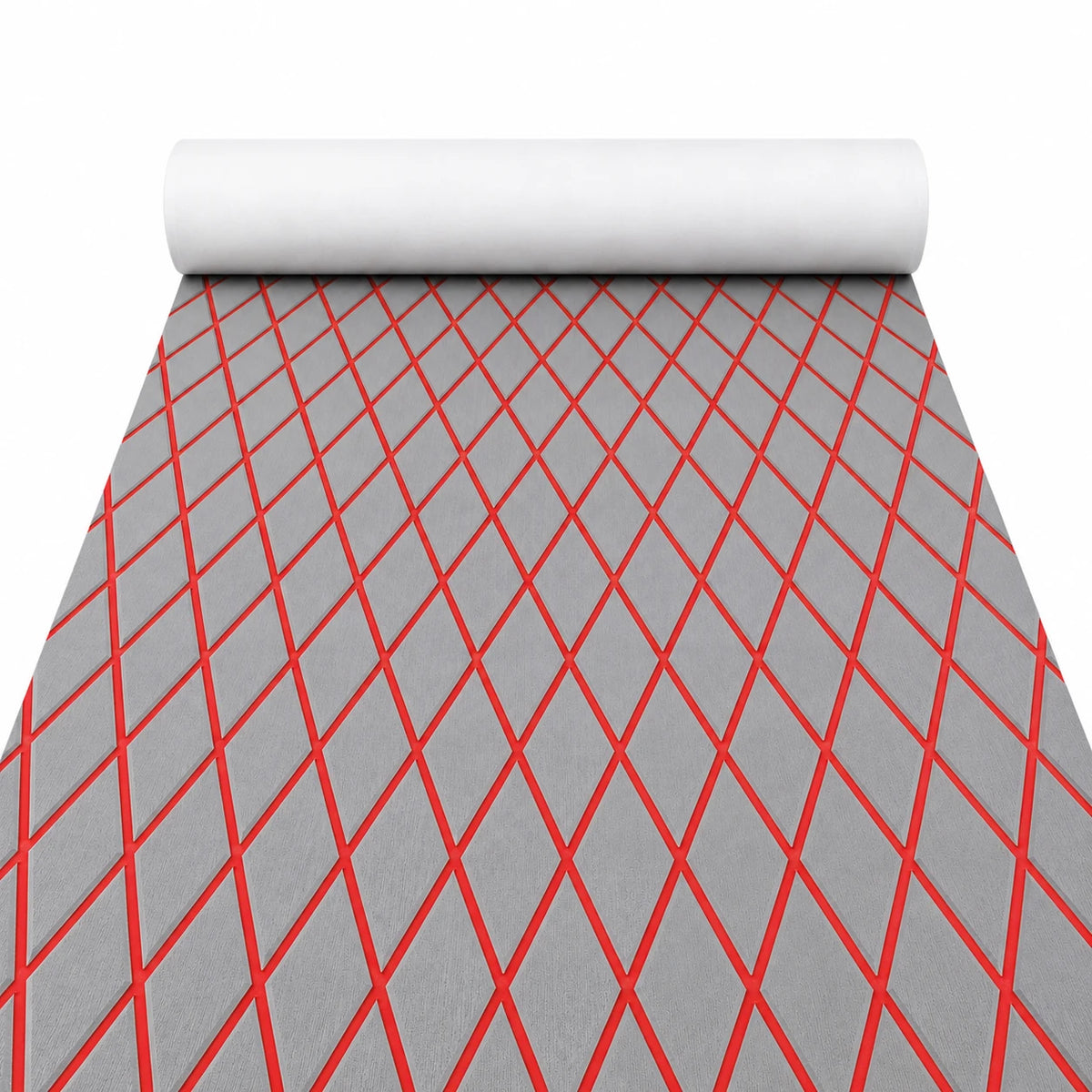 FOCEAN Grey Red Diamond EVA flooring — white-background product image