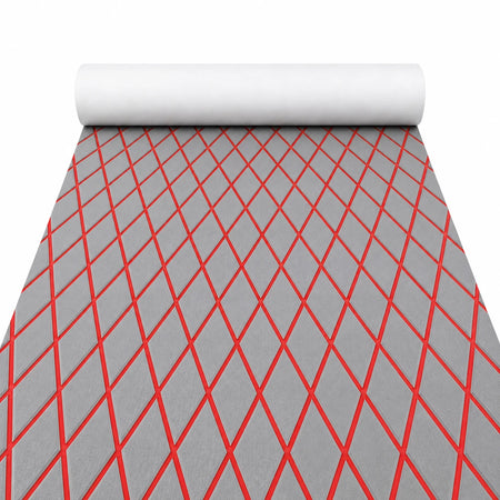 FOCEAN Grey Red Diamond EVA flooring — white-background product image