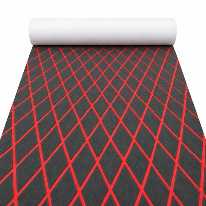 FOCEAN Dark Grey Red Diamond EVA flooring — white-background product image