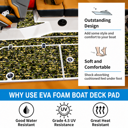 FOCEAN Camo Grooved Army EVA foam boat flooring