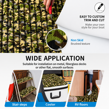FOCEAN Camo Grooved Army EVA foam boat flooring