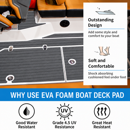 FOCEAN Grooved Dark Grey Black EVA foam boat flooring