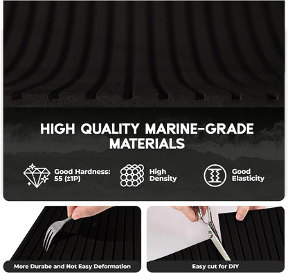 Black Grooved EVA Boat Flooring — original FOCEAN product image 2