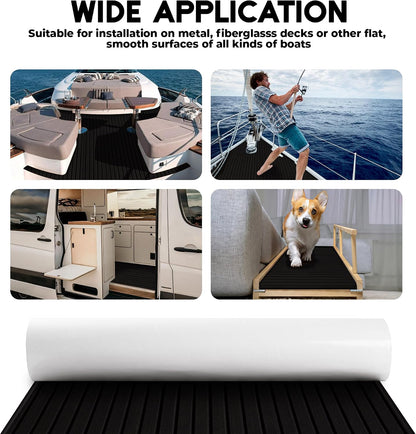 Black Grooved EVA Boat Flooring — original FOCEAN product image 7