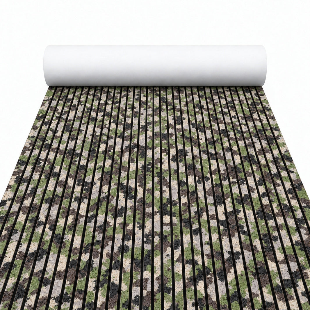 Jungle Camo Grooved EVA Boat Flooring — original FOCEAN product image 1