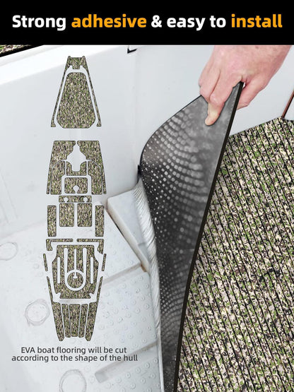 Jungle Camo Grooved EVA Boat Flooring — original FOCEAN product image 3