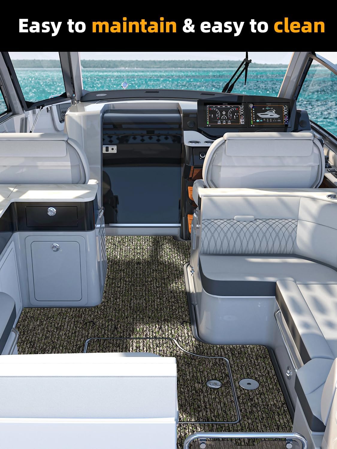 Jungle Camo Grooved EVA Boat Flooring — original FOCEAN product image 5