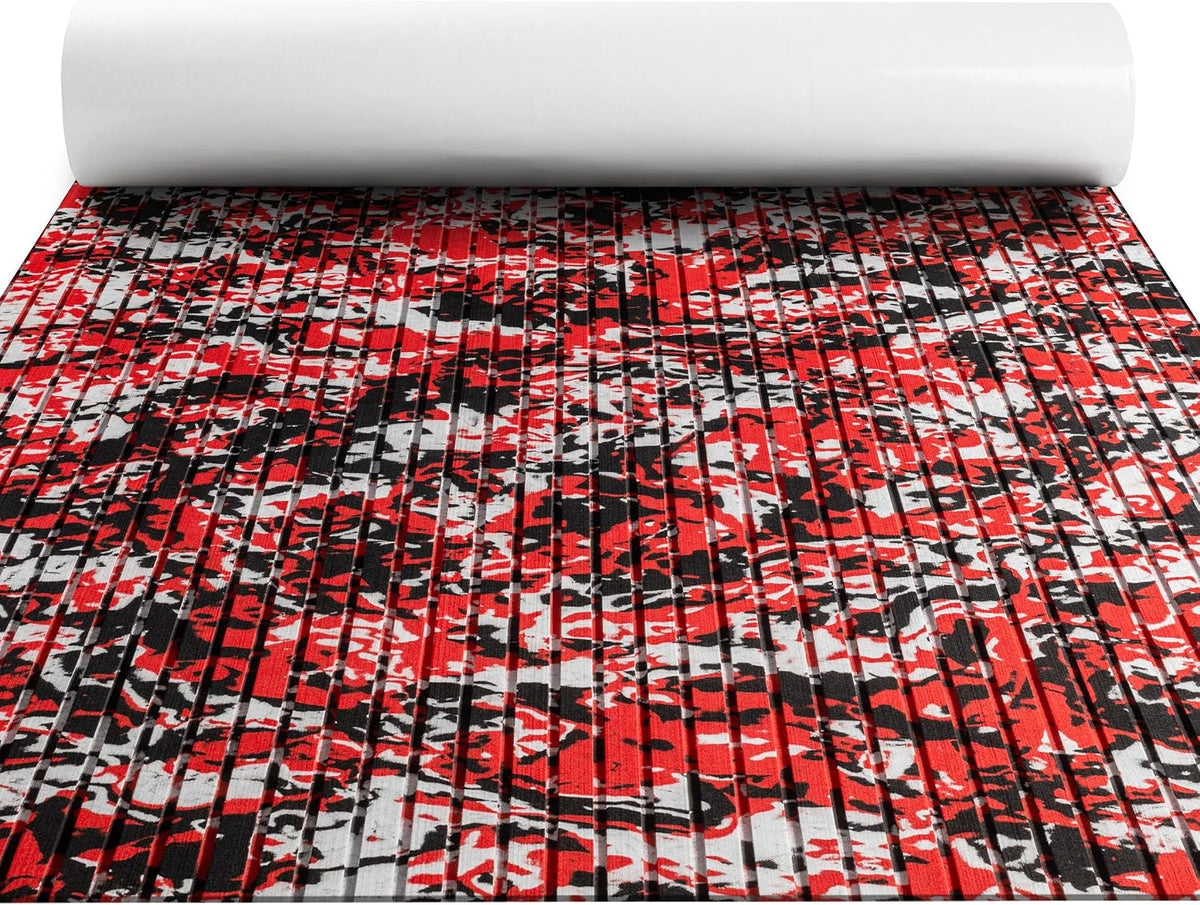 Speed Red Grooved EVA Boat Flooring — original FOCEAN product image 1