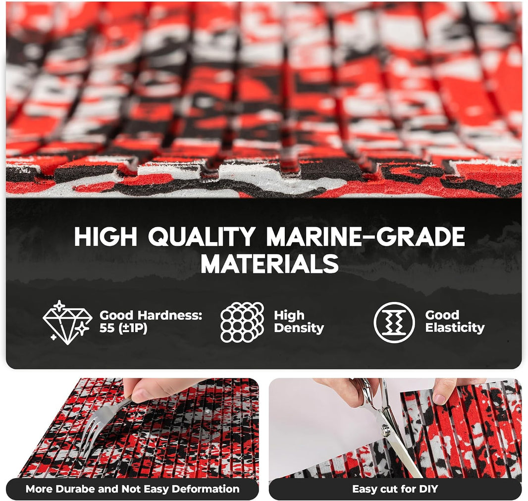 Speed Red Grooved EVA Boat Flooring — original FOCEAN product image 2