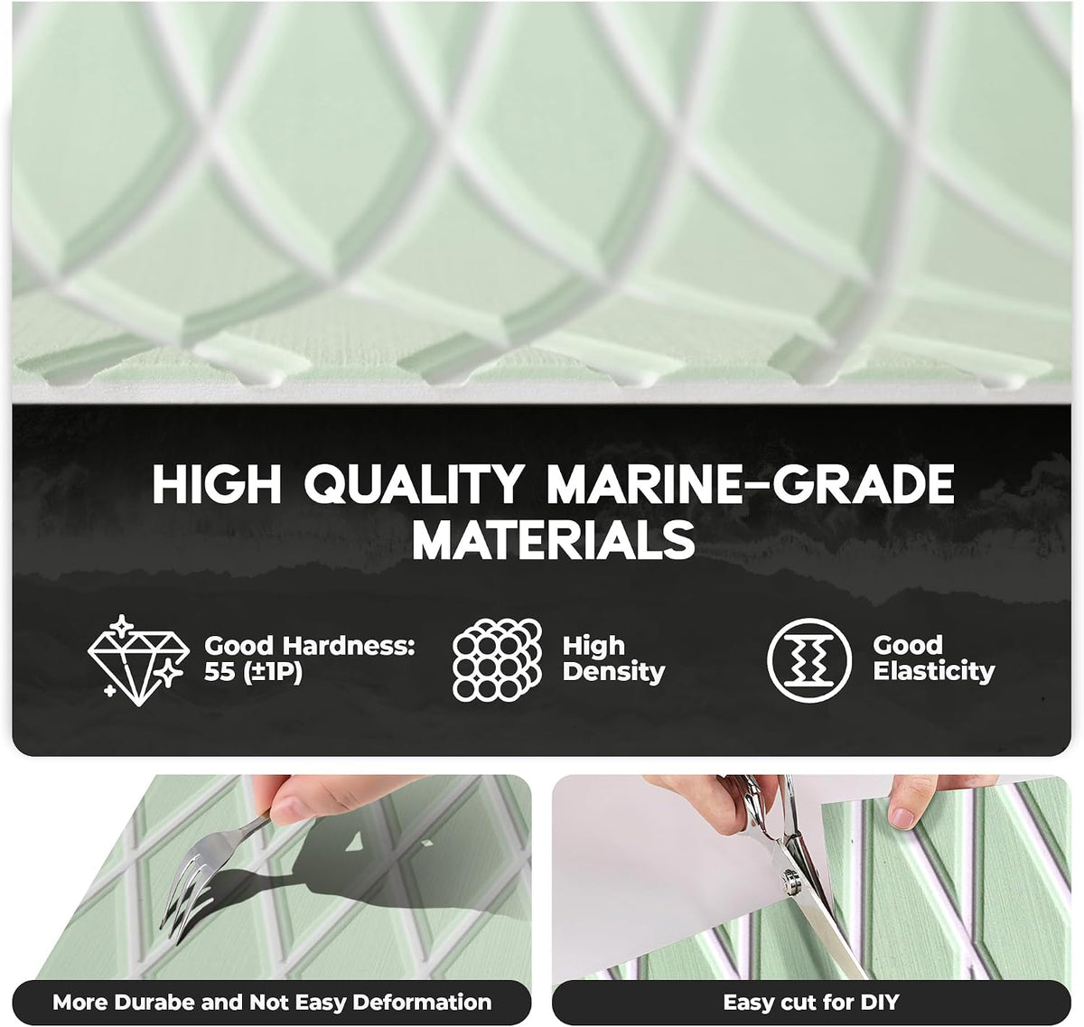FOCEAN Seafoam Green With White Lines boat flooring – image 2