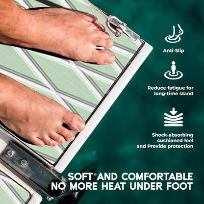 FOCEAN Seafoam Green With White Lines boat flooring – image 4