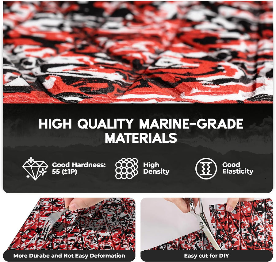 FOCEAN Diamond-Camo Red boat flooring – image 4