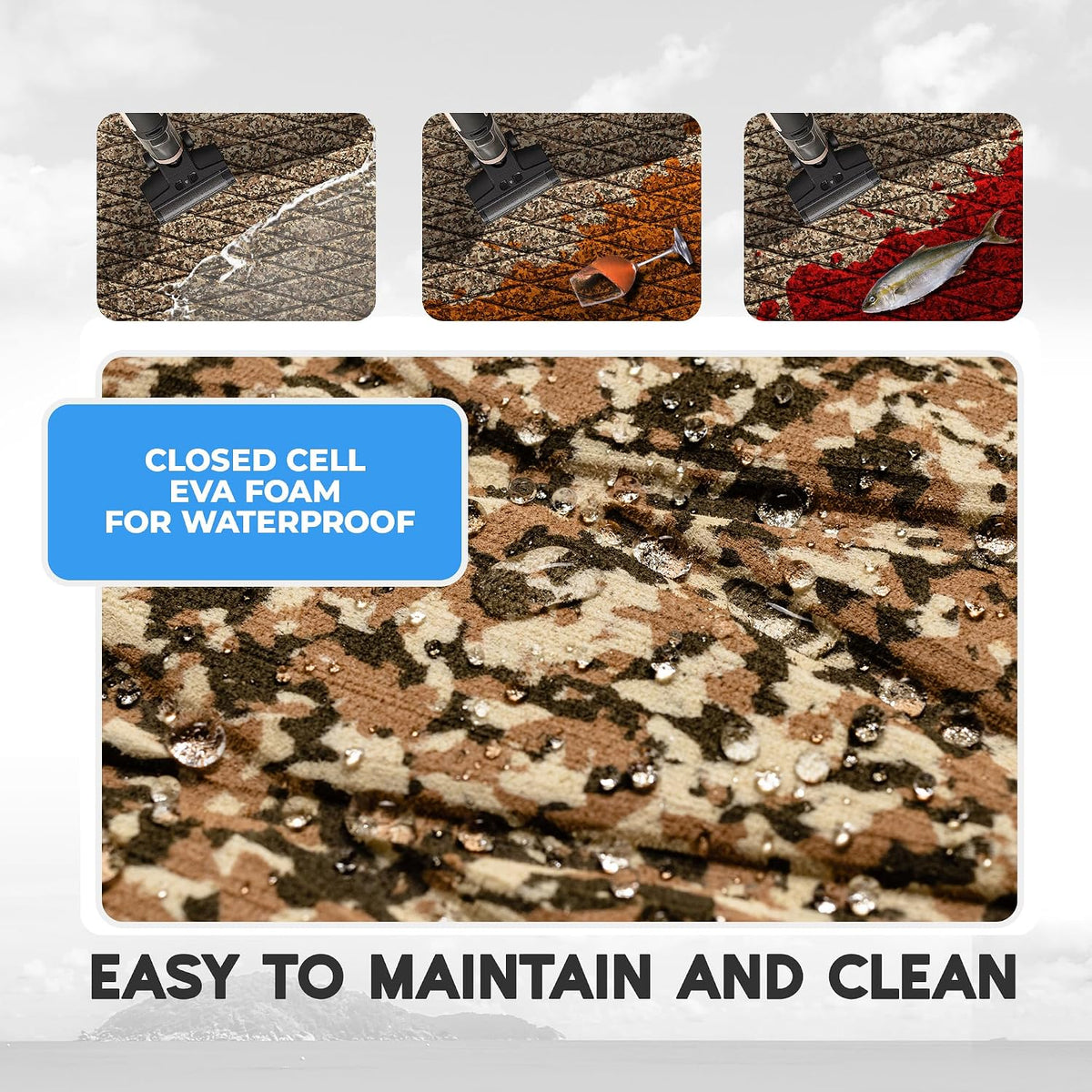 FOCEAN Diamond-Camo Brown boat flooring – image 5