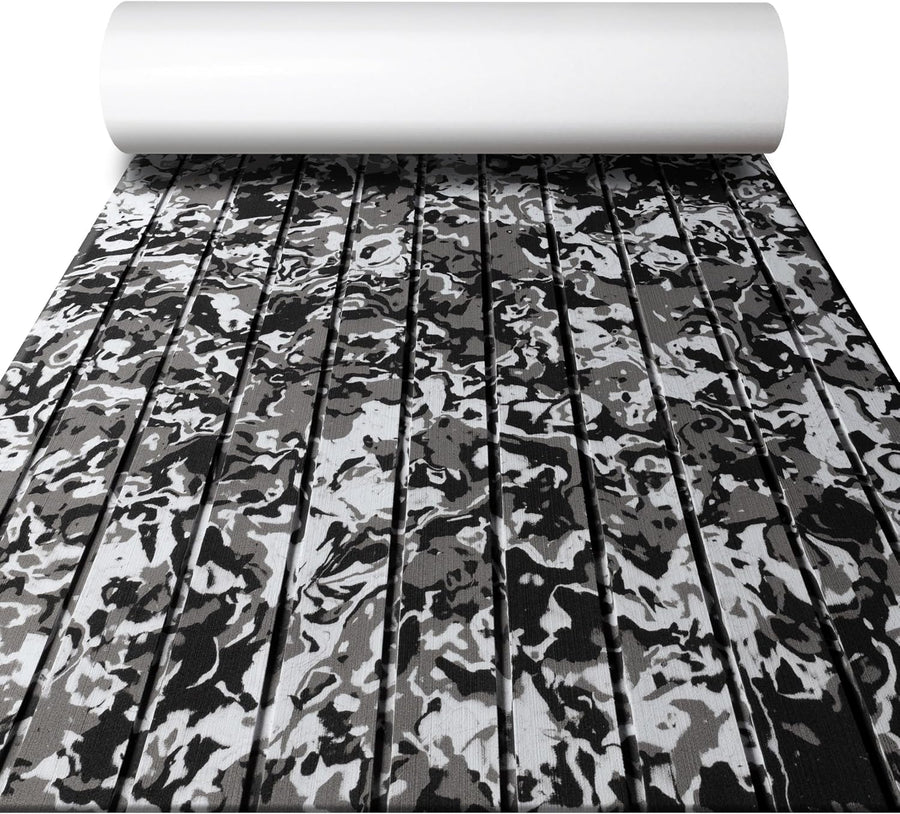 FOCEAN Stripe-Camo White&Black boat flooring – image 1