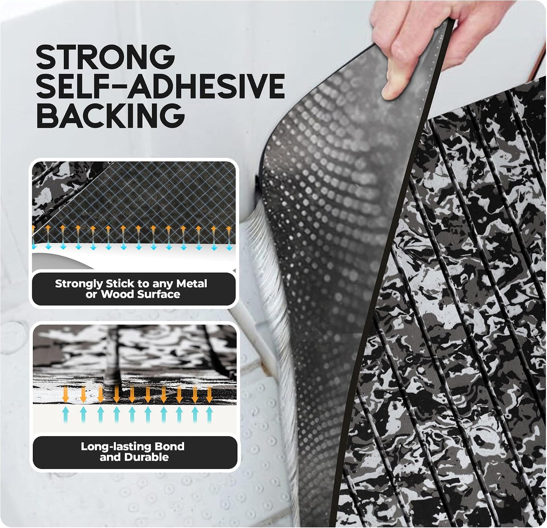 FOCEAN Stripe-Camo White&Black boat flooring – image 2