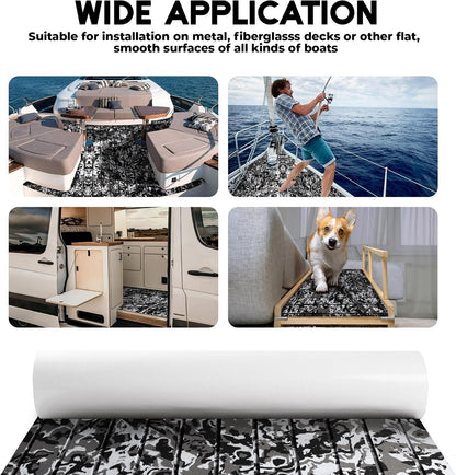 FOCEAN Stripe-Camo White&Black boat flooring – image 7
