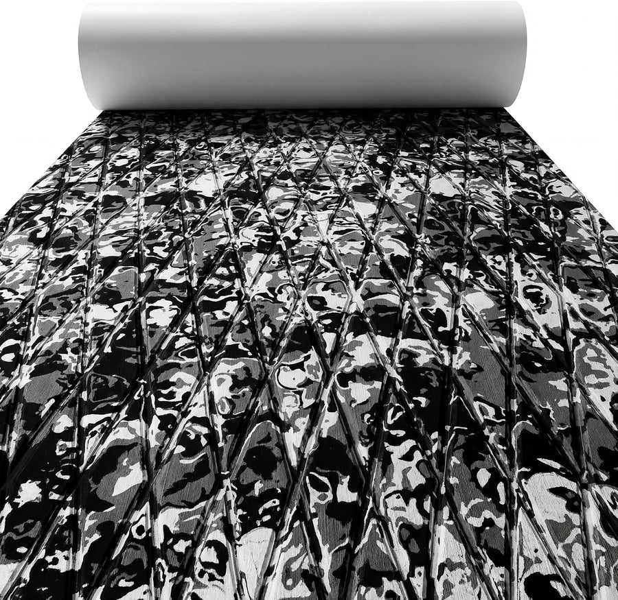 FOCEAN Diamond-Camo White&Black boat flooring – image 1