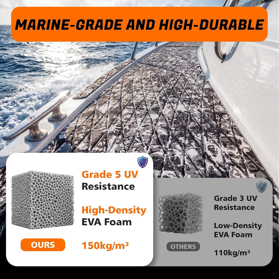 FOCEAN Diamond-Camo White&Black boat flooring – image 2