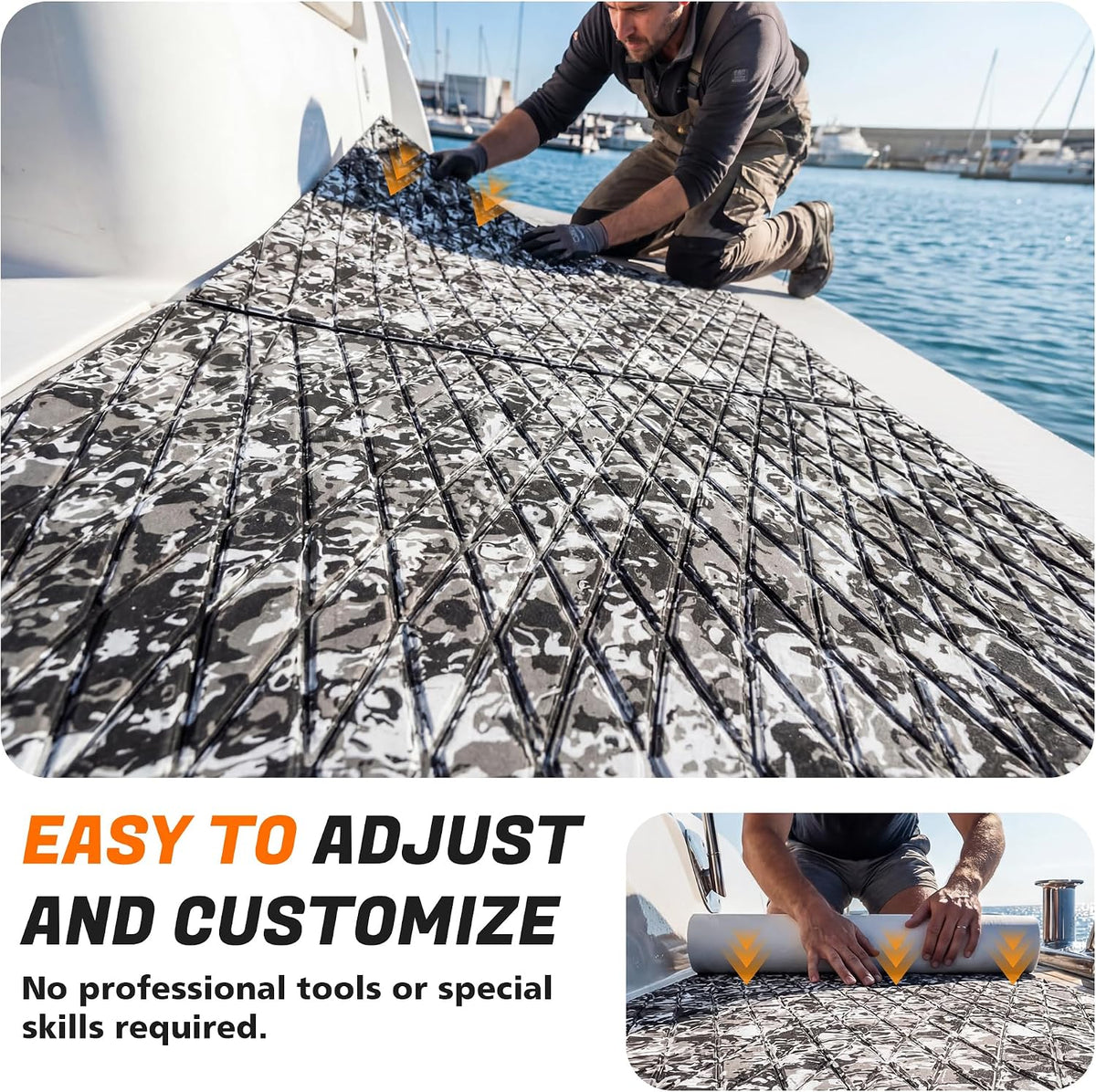 FOCEAN Diamond-Camo White&Black boat flooring – image 3