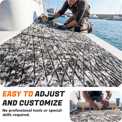 FOCEAN Diamond-Camo White&Black boat flooring – image 3