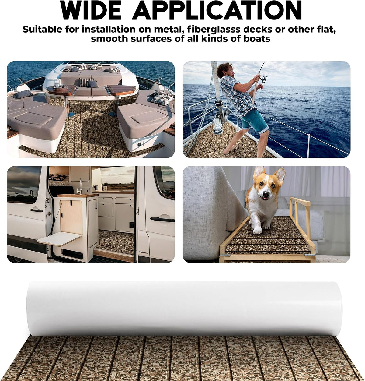 FOCEAN Stripe-Camo Brown boat flooring – image 7